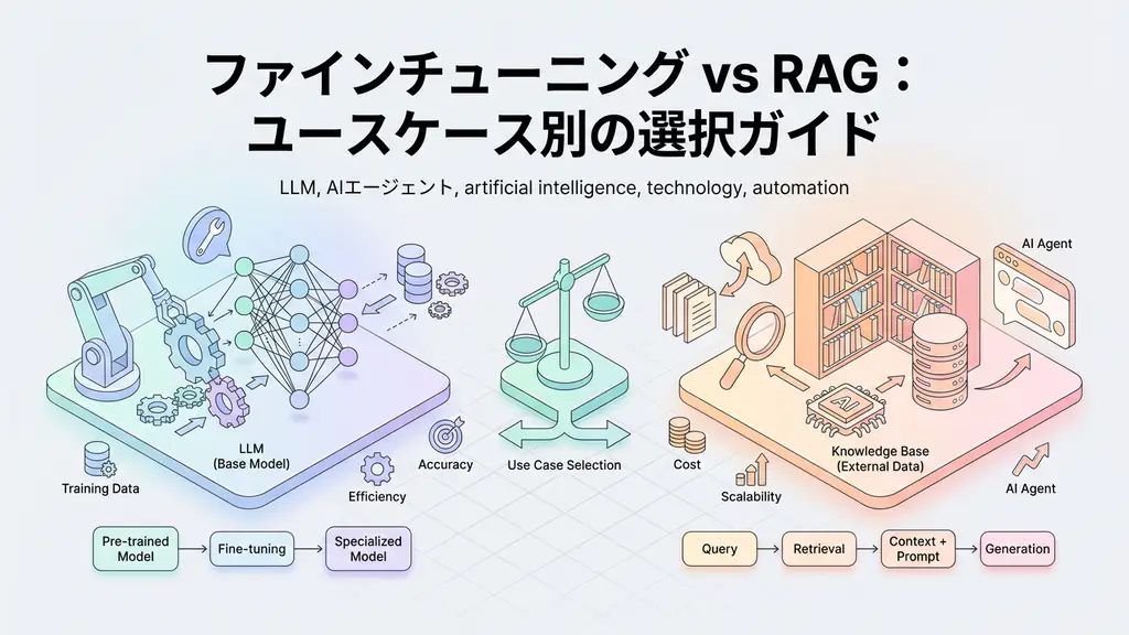 ファインチューニング vs RAG：ユースケース別の選択ガイド