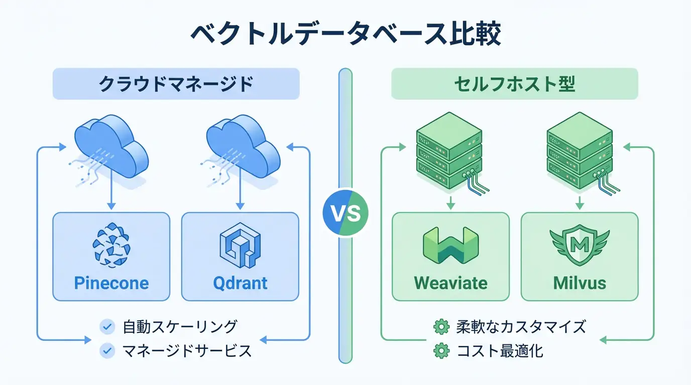 Vector Database徹底比較2025 - Pinecone, Qdrant, Weaviate, Milvus
